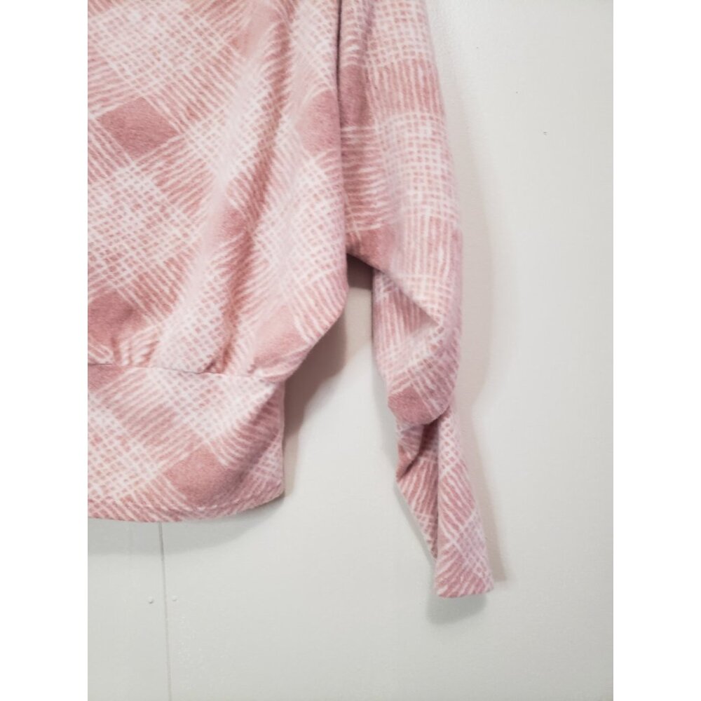 Gilli Womens S Fleece Sweater Top Pink Side Zip Accent Oversized Feminine NWT - Picture 2 of 5